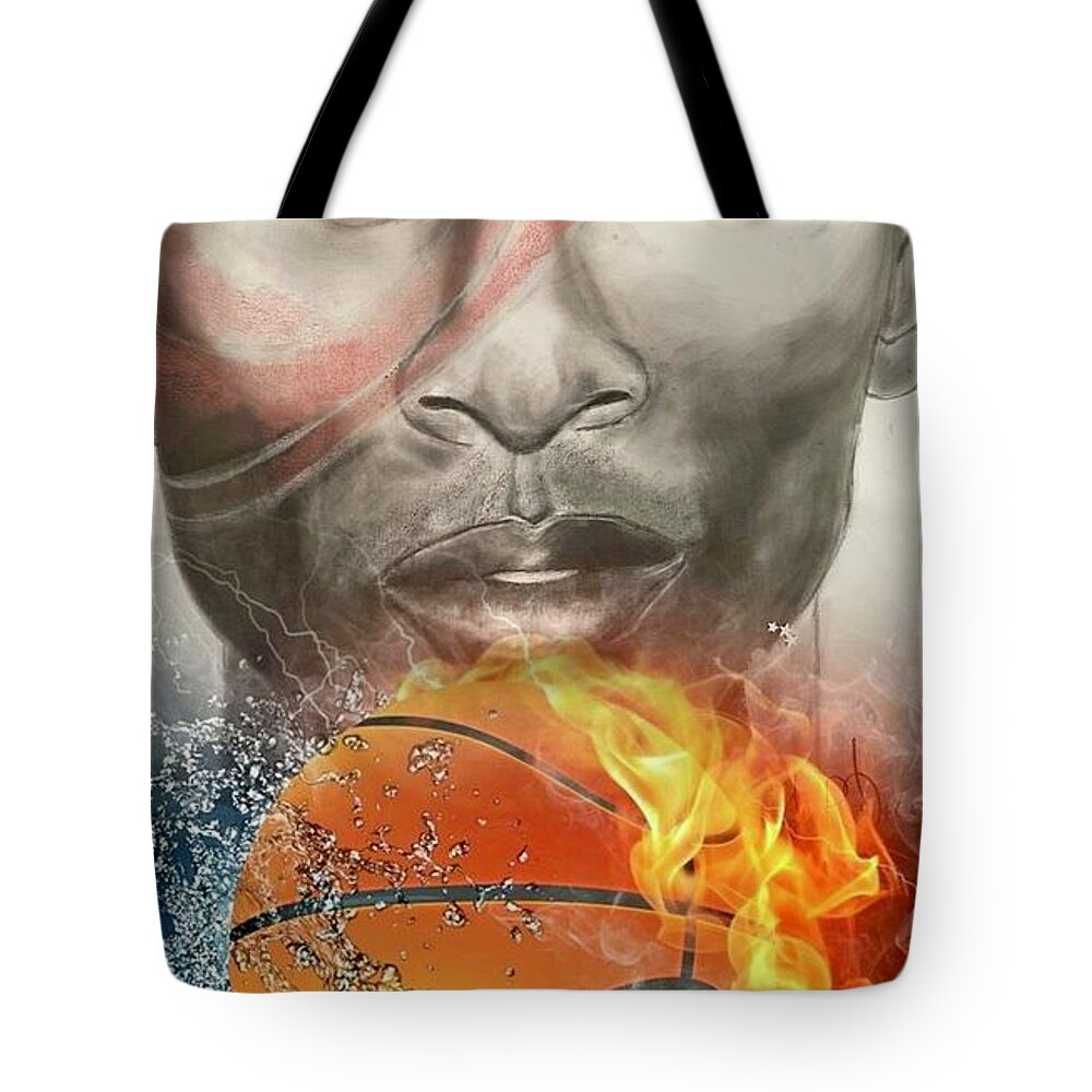  Tote Bag featuring the mixed media Fire by Angie ONeal