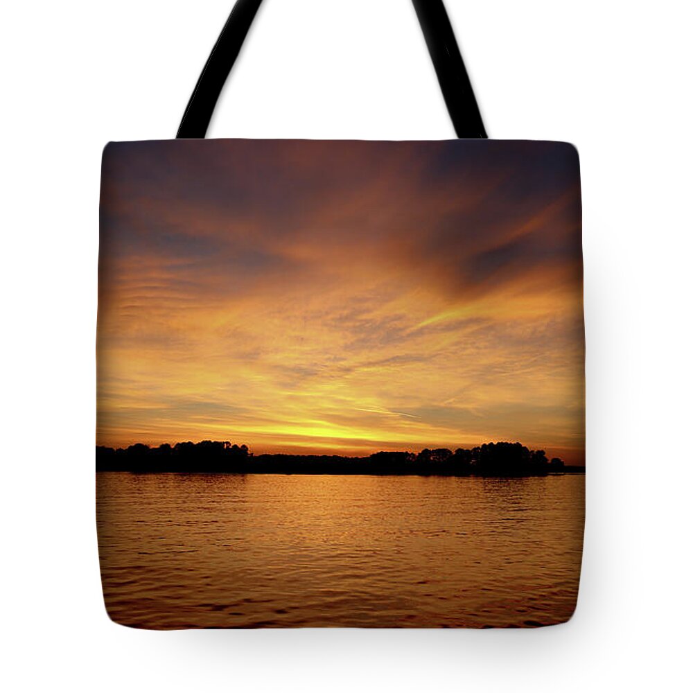 Evening Tote Bag featuring the photograph Fire Clouds The Yellow by Ed Williams