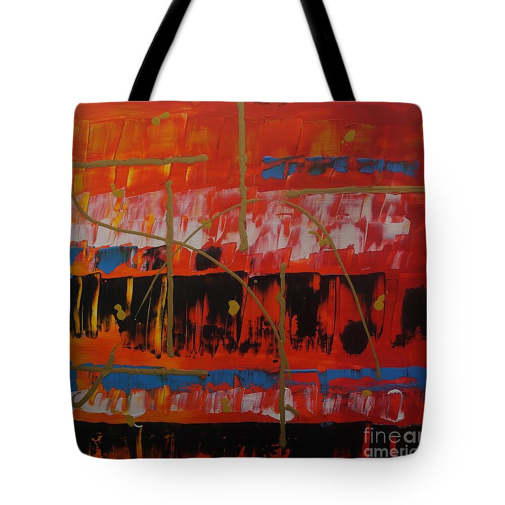 Fire Tote Bag featuring the painting Fire Storm by Jimmy Clark