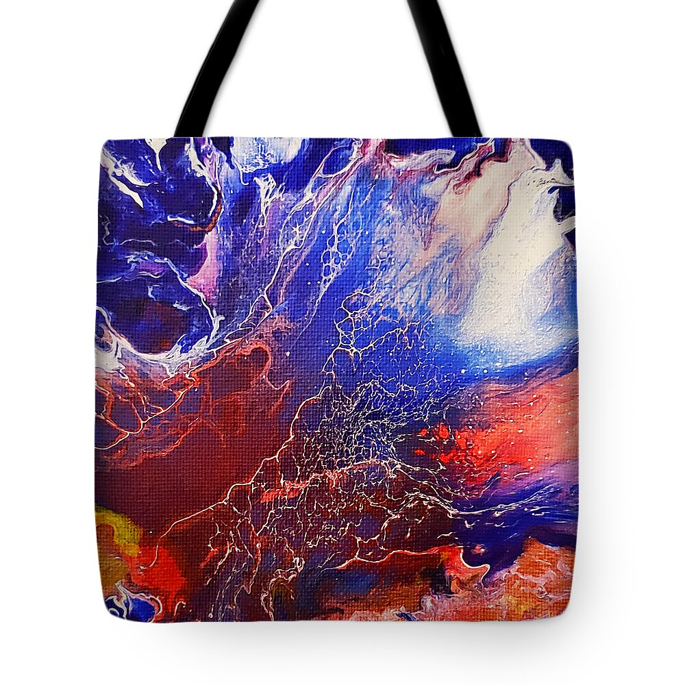 Fires Tote Bag featuring the painting Fires by Christine Bolden