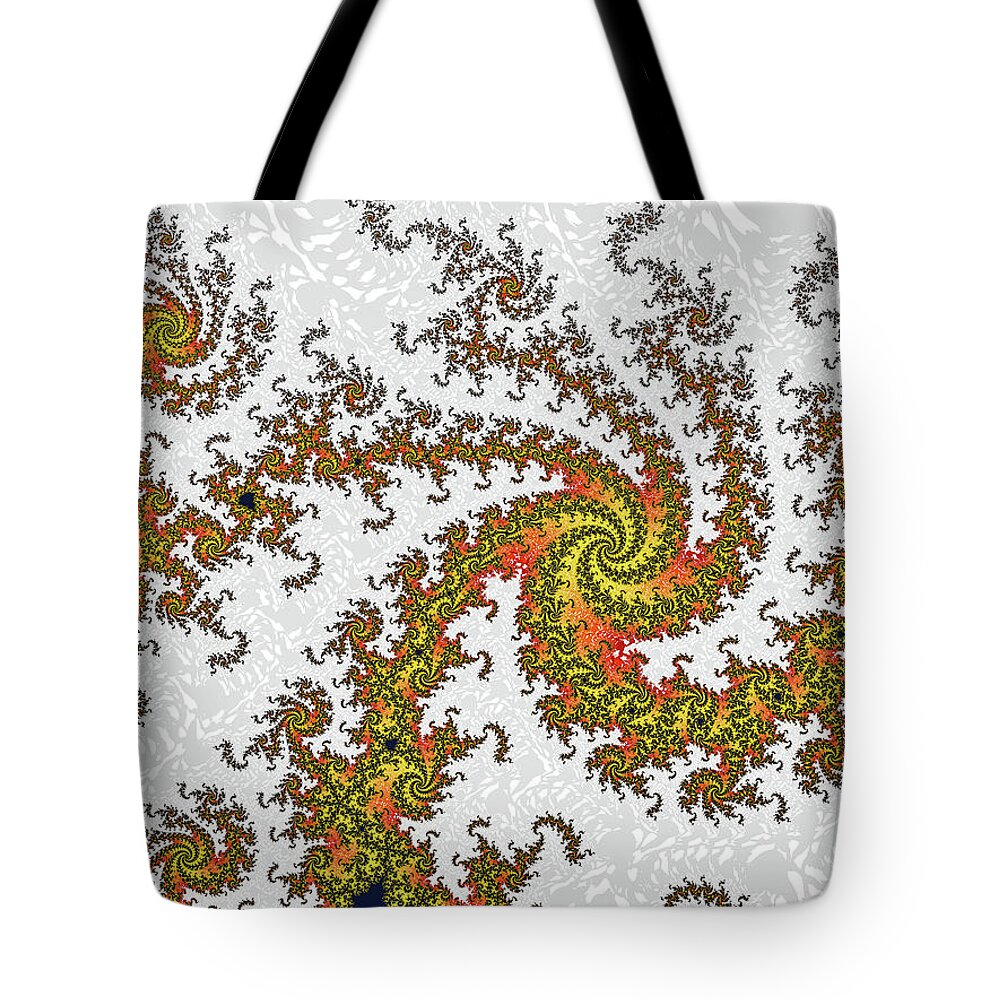 Abstract Tote Bag featuring the digital art Fireworks by Manpreet Sokhi