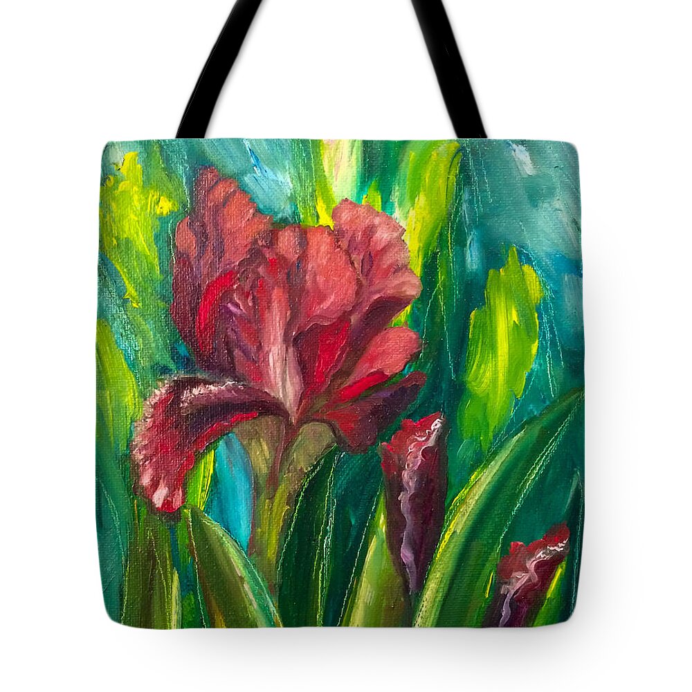 Oil Painting Tote Bag featuring the painting First Bloom by Sherrell Rodgers