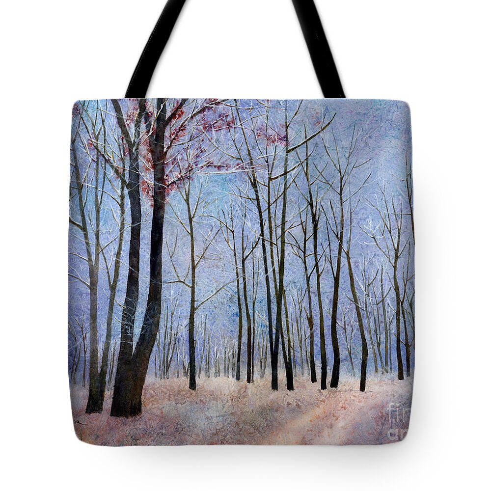 Winter Fall Tote Bag featuring the painting First Frost by Hailey E Herrera