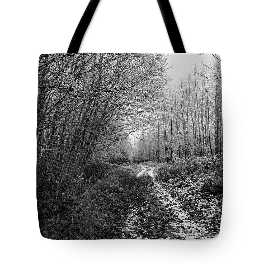 Snow Tote Bag featuring the photograph First snow by Canadart -