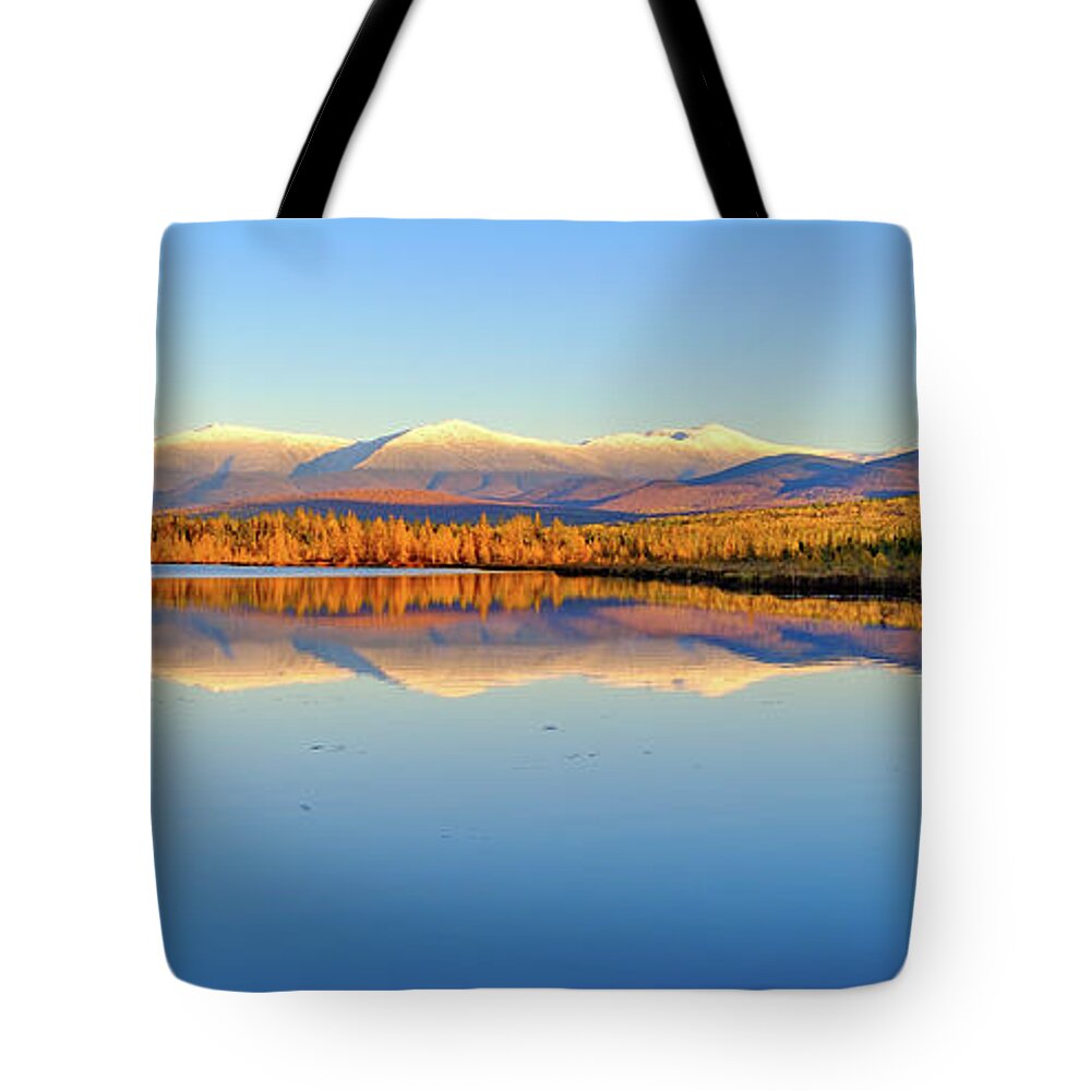 New Hampshire Tote Bag featuring the photograph First Snow On the Presidential Range 2 by Jeff Sinon