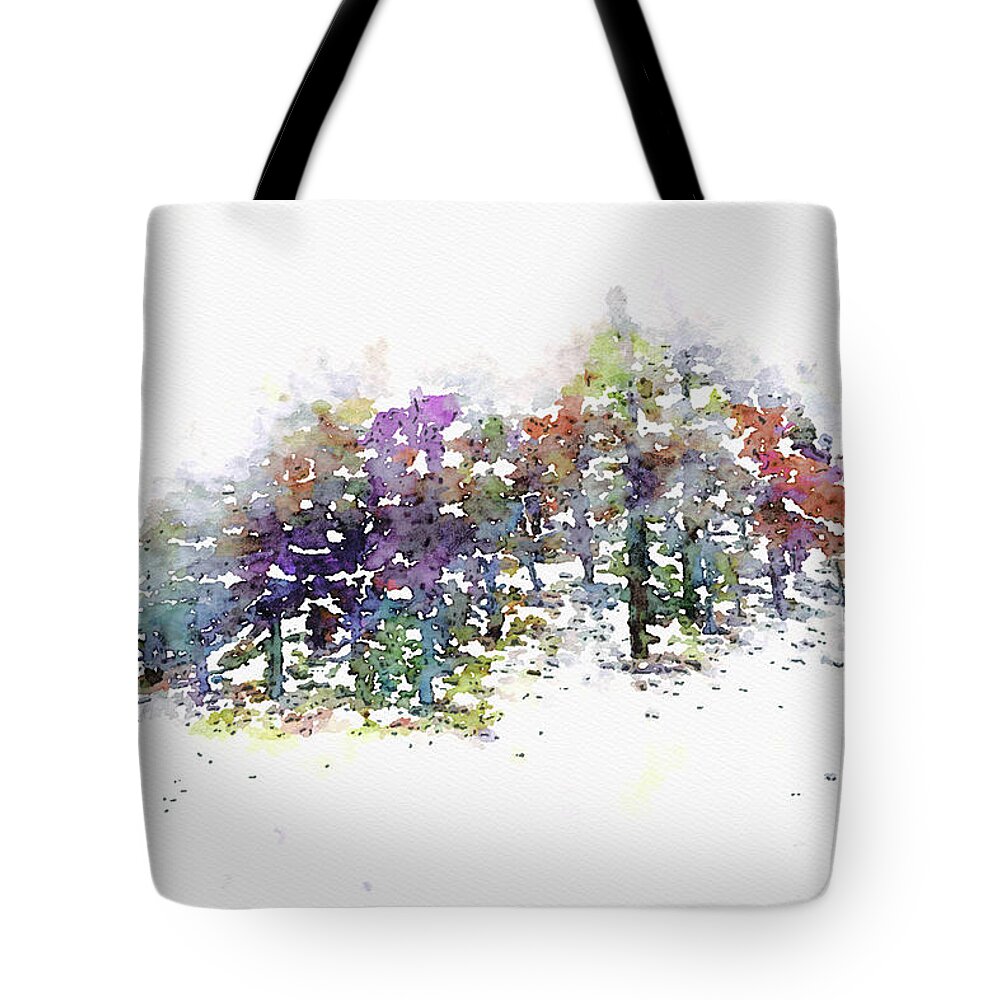 First Snow Tote Bag featuring the painting First Snow by Susan Maxwell Schmidt