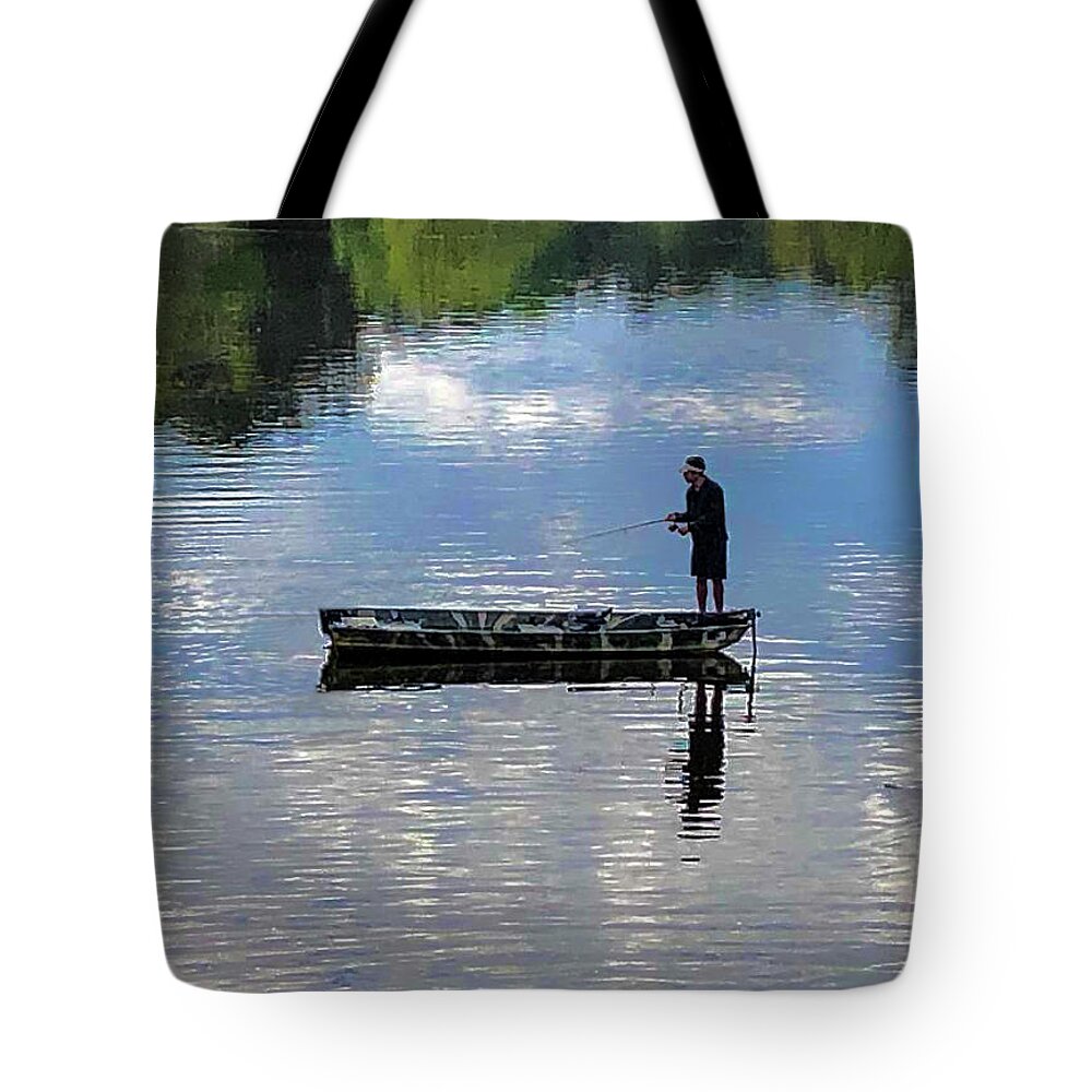 Fisherman Tote Bag featuring the photograph Fish by Edward Shmunes