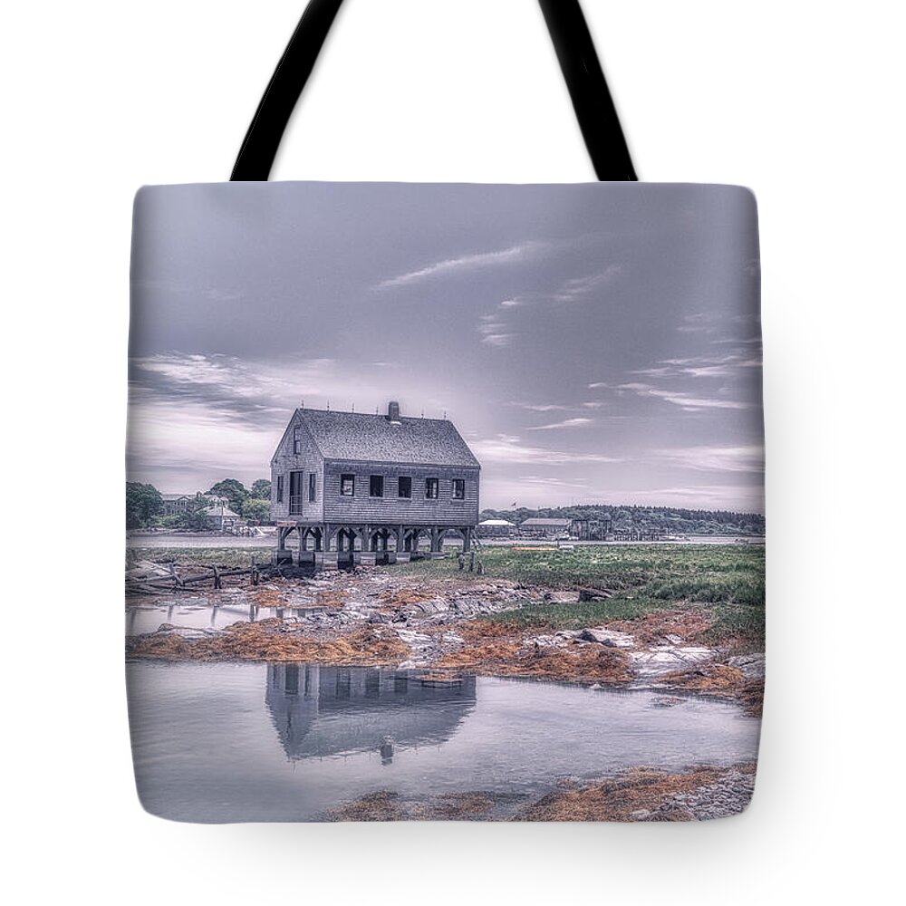Cape Porpoise Tote Bag featuring the photograph Fish House by Penny Polakoff