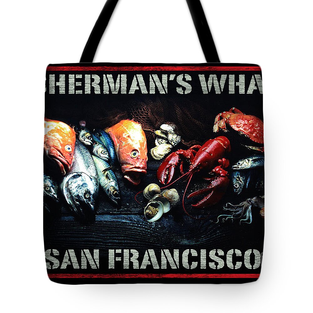 Fisherman's Wharf Tote Bag featuring the digital art Fisherman's Wharf San Francisco by Brian Watt