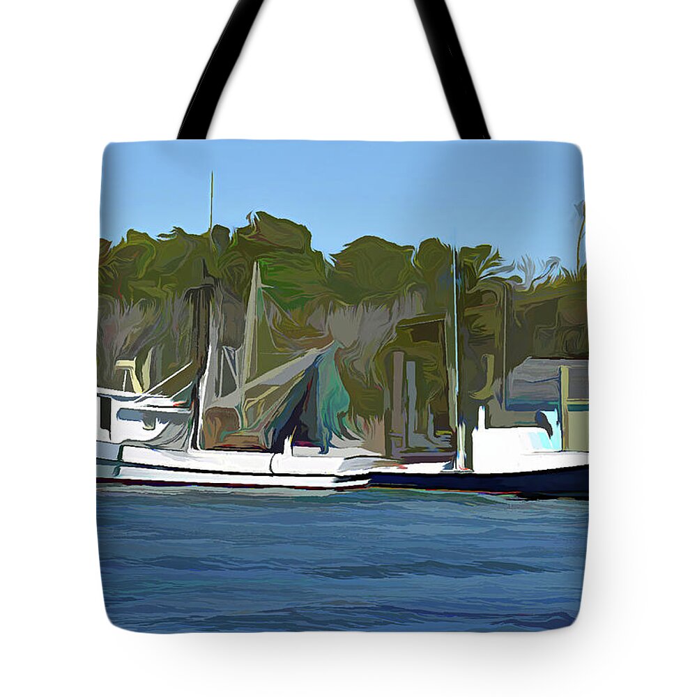 Boats Tote Bag featuring the photograph Fishing Boats Resting in Abstract by Roberta Byram