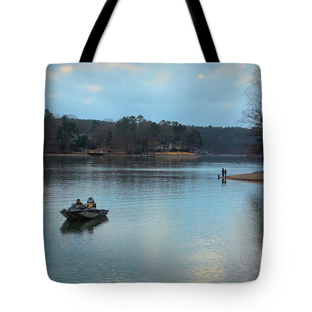 Hot Spring Tote Bag featuring the photograph Fishing Hot Springs AR by Diana Mary Sharpton