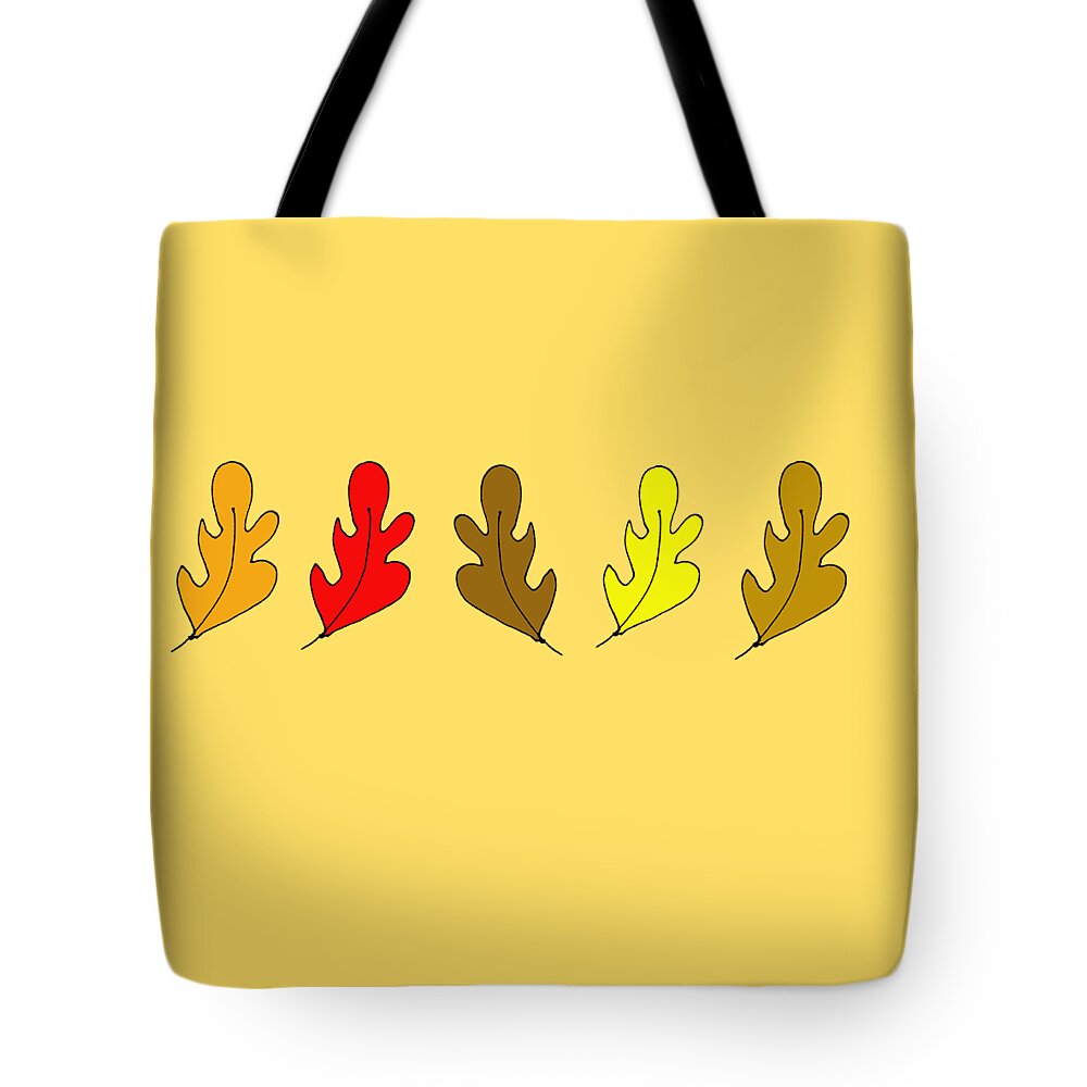 Autumn Leaves Tote Bag featuring the painting Five Oaks by Nancy Merkle