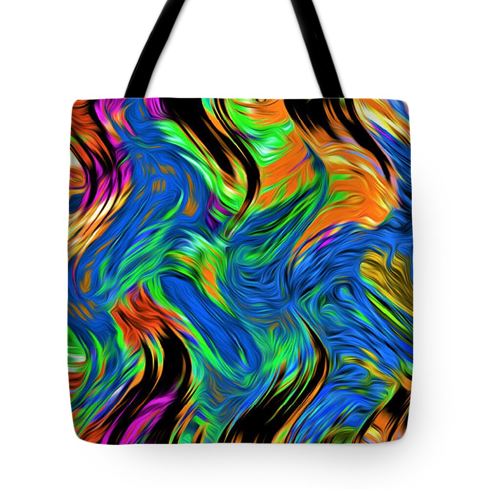 Abstract Tote Bag featuring the digital art Flames of Passion - Abstract by Ronald Mills