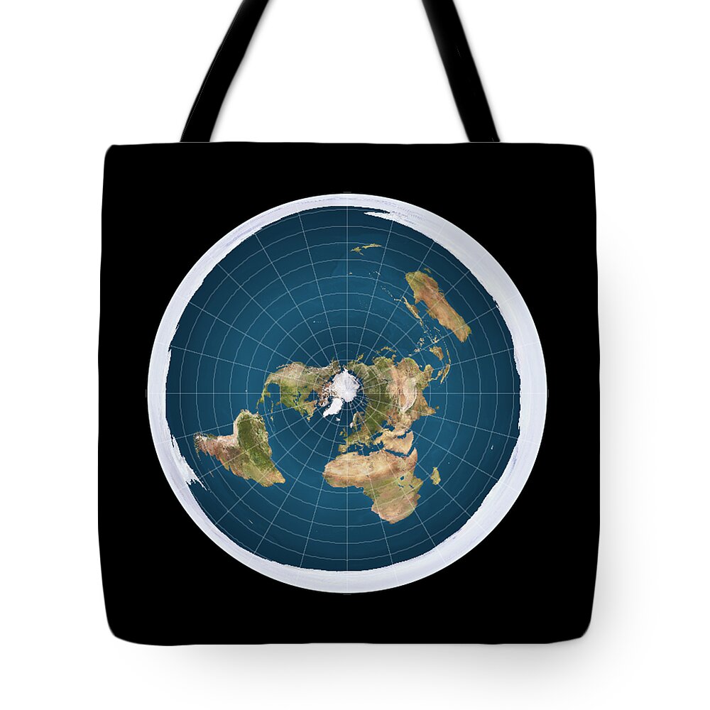 Funny Tote Bag featuring the digital art Flat Earth by Flippin Sweet Gear
