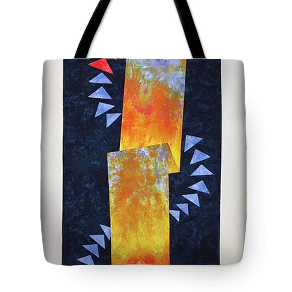 Flight Tote Bag featuring the mixed media Flight at Sunset by Vivian Aumond