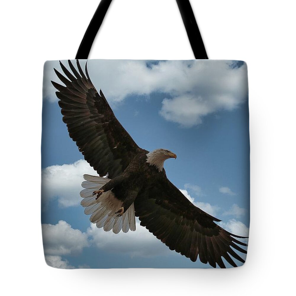 Eagle Tote Bag featuring the photograph Flight by Veronica Batterson