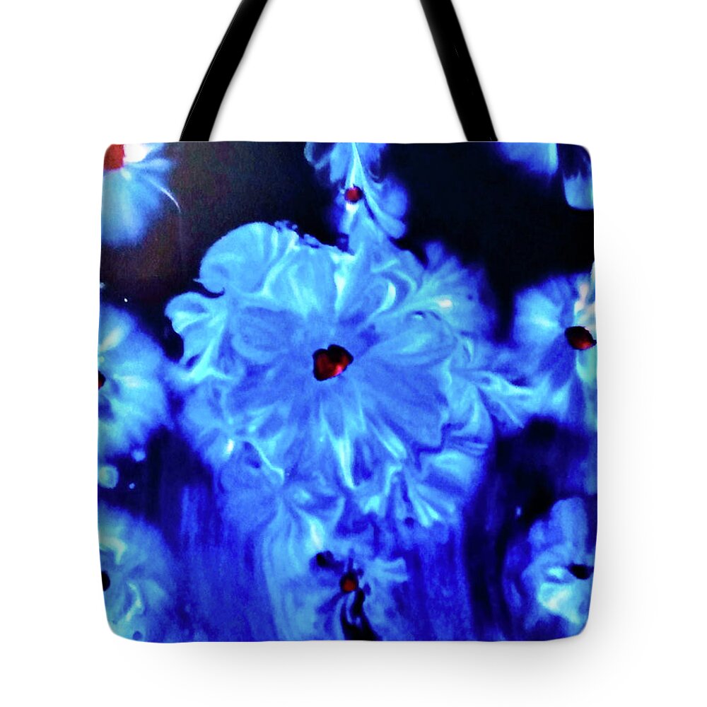 Float Tote Bag featuring the painting Floating flowers by Anna Adams