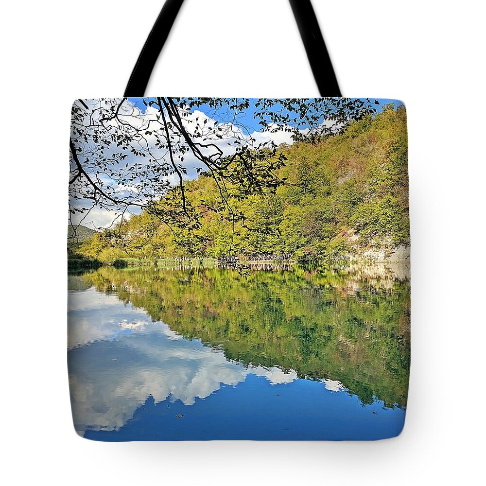 Plitvice Lakes Tote Bag featuring the photograph Floating forest by Yvonne Jasinski