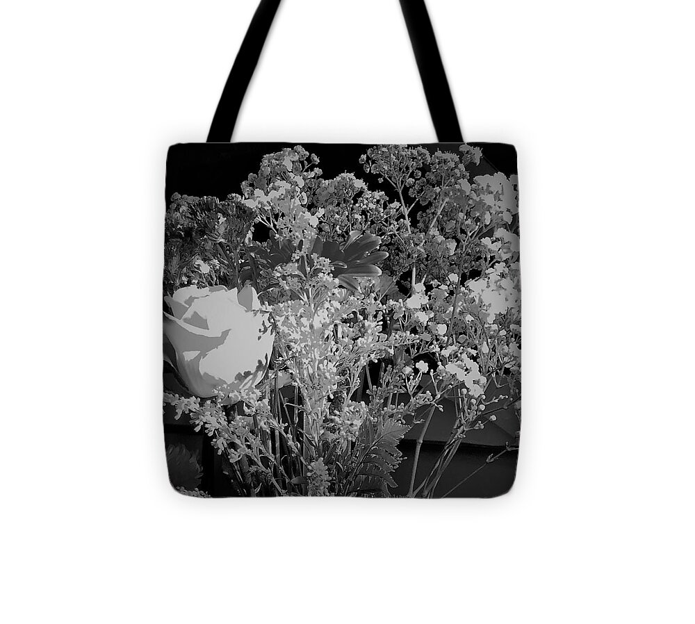 Floral Tote Bag featuring the photograph Floral Black and White by John Anderson