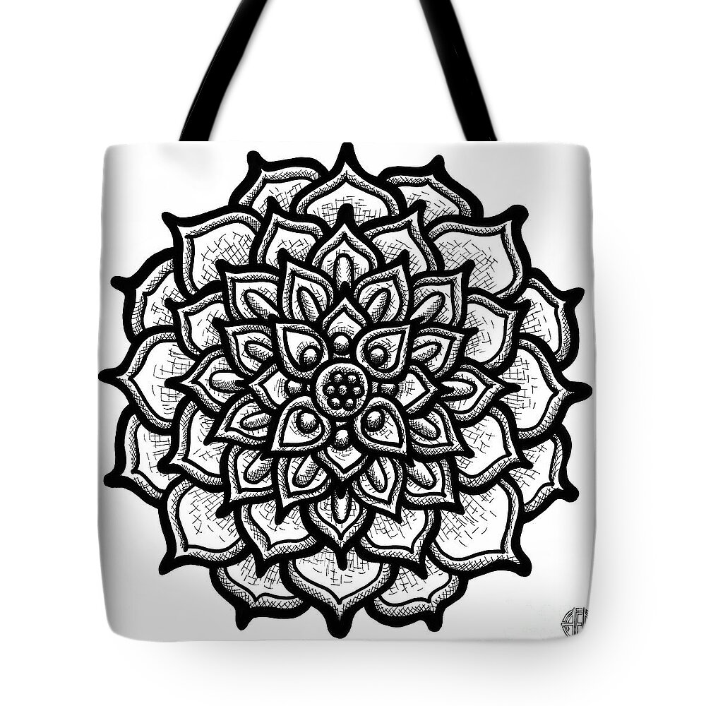 Flower Tote Bag featuring the drawing Floral Icon 82 by Amy E Fraser