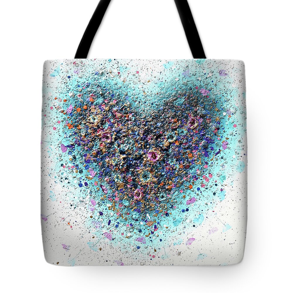 Heart Tote Bag featuring the painting Floral Love by Amanda Dagg