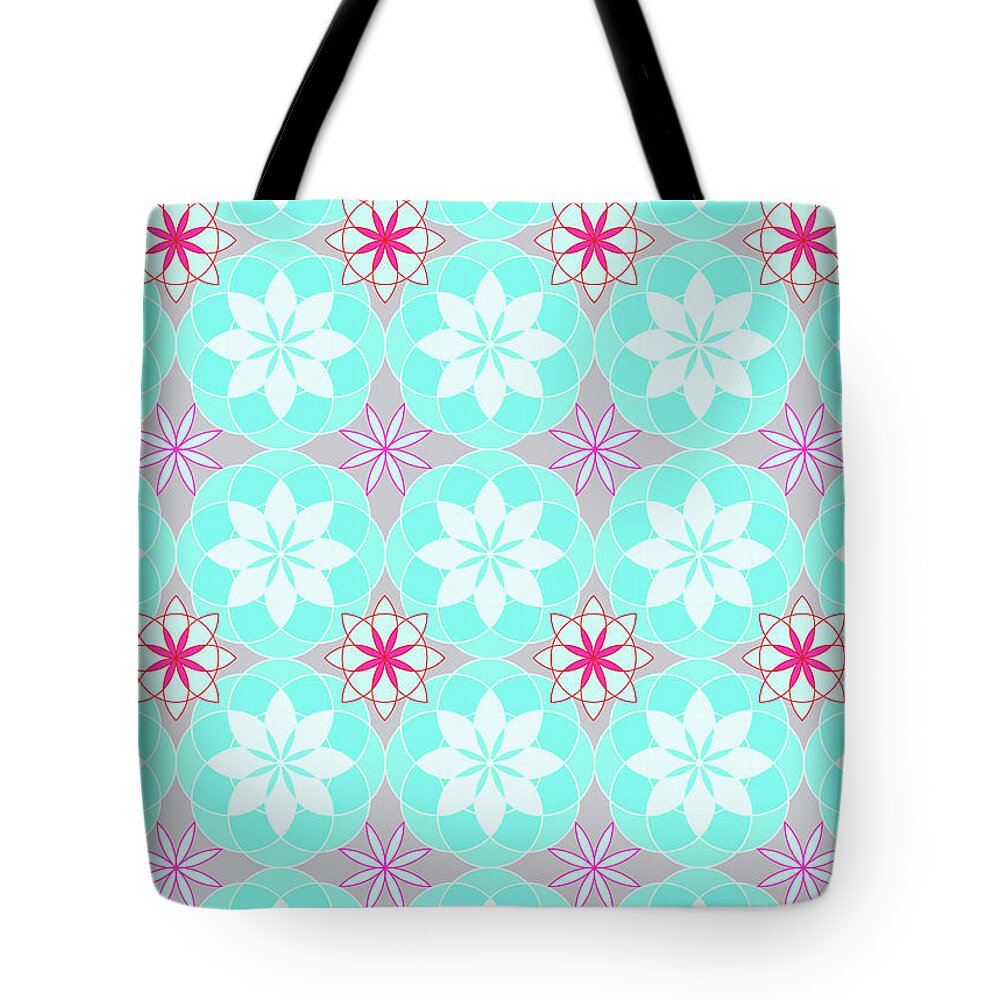 Floral Pattern Tote Bag featuring the digital art Floral Pattern - Surface Design by Patricia Awapara