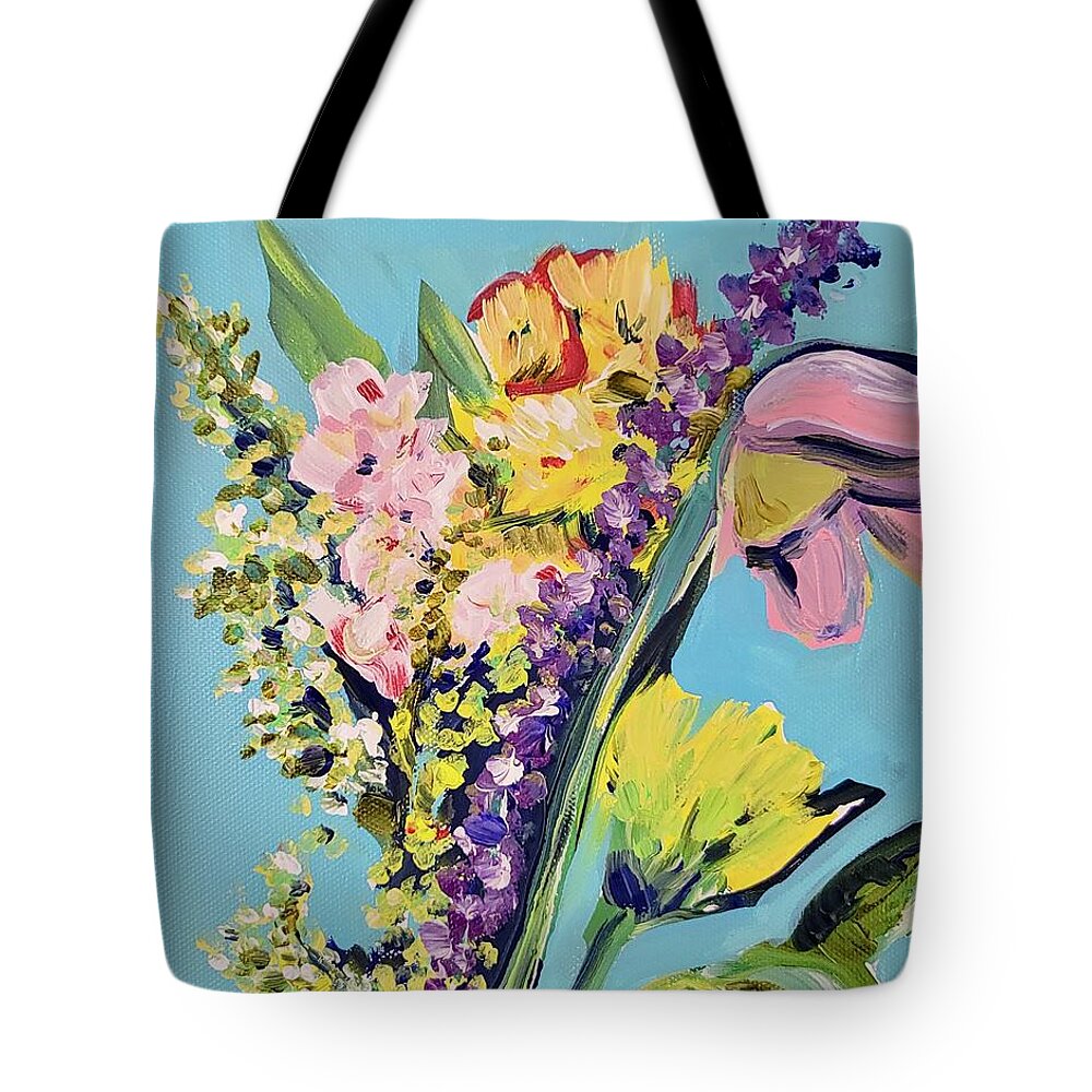 Floral Tote Bag featuring the painting Floral Still Life 2 by Catherine Gruetzke-Blais