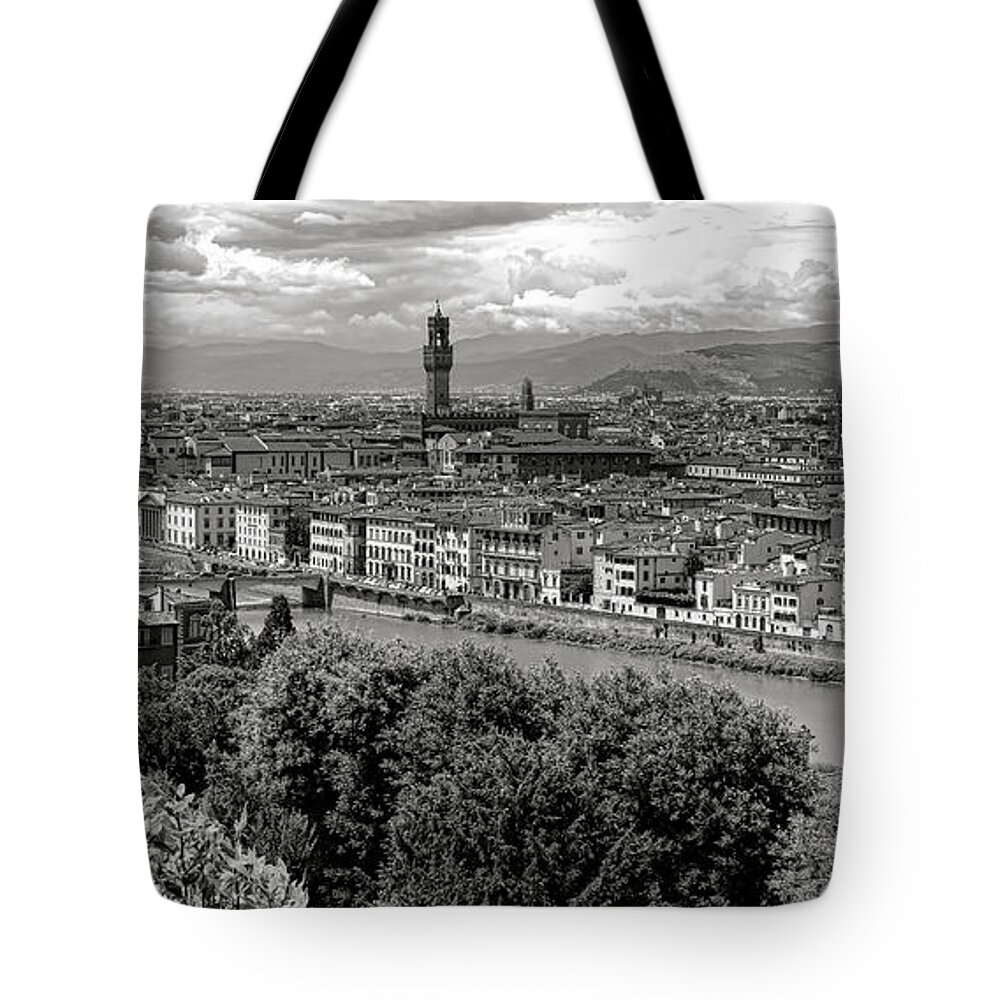 Florence Tote Bag featuring the photograph Florence Panorama by Olivier Le Queinec