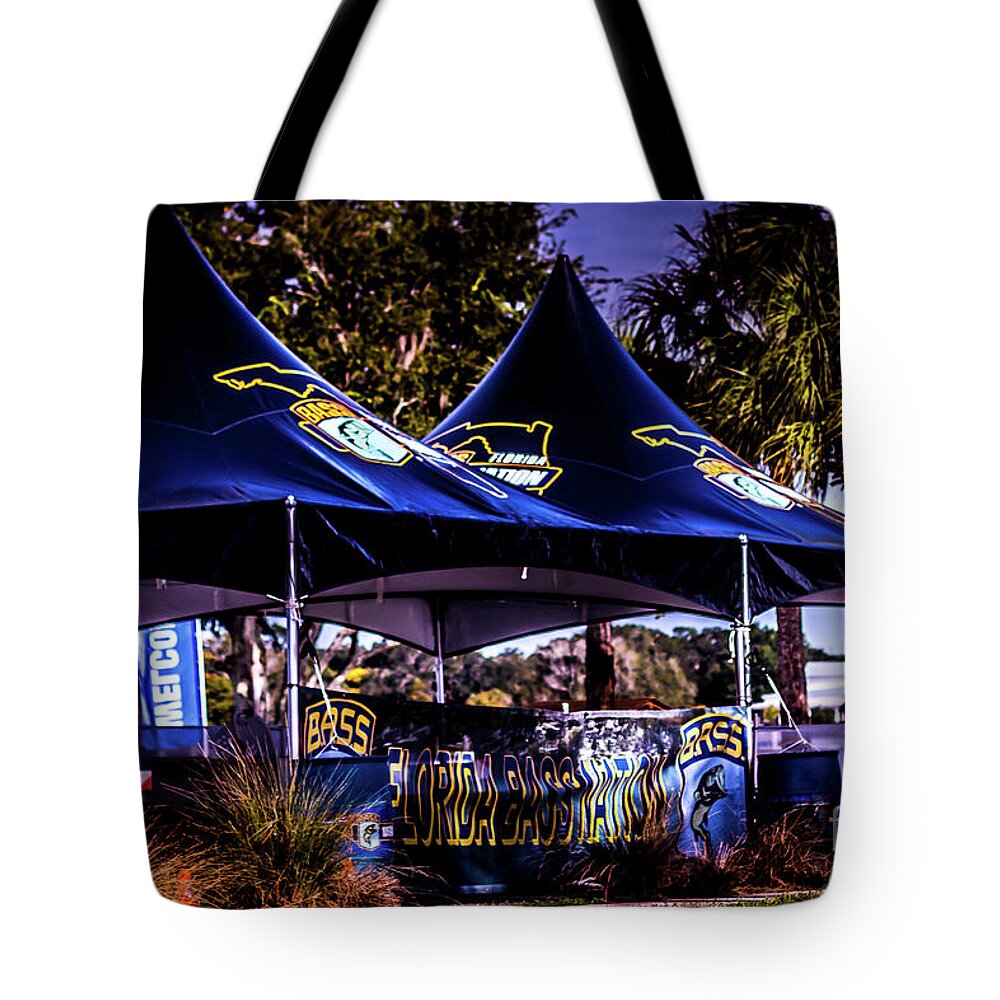 Florida Tote Bag featuring the photograph Florida Bass Nation At Tournament Umbrellas by Philip And Robbie Bracco