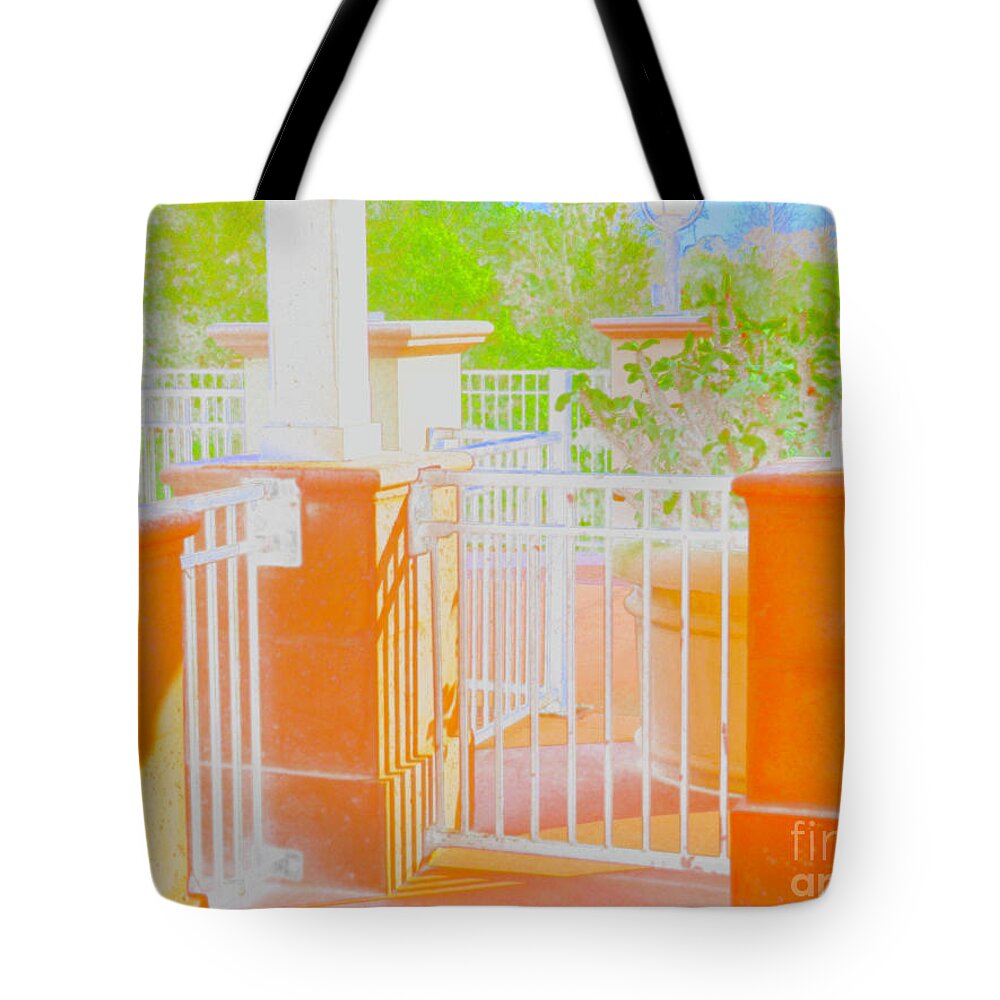 Florida Botanical Gardens Tote Bag featuring the digital art Florida Botanical Gardens Abstract by L Bosco