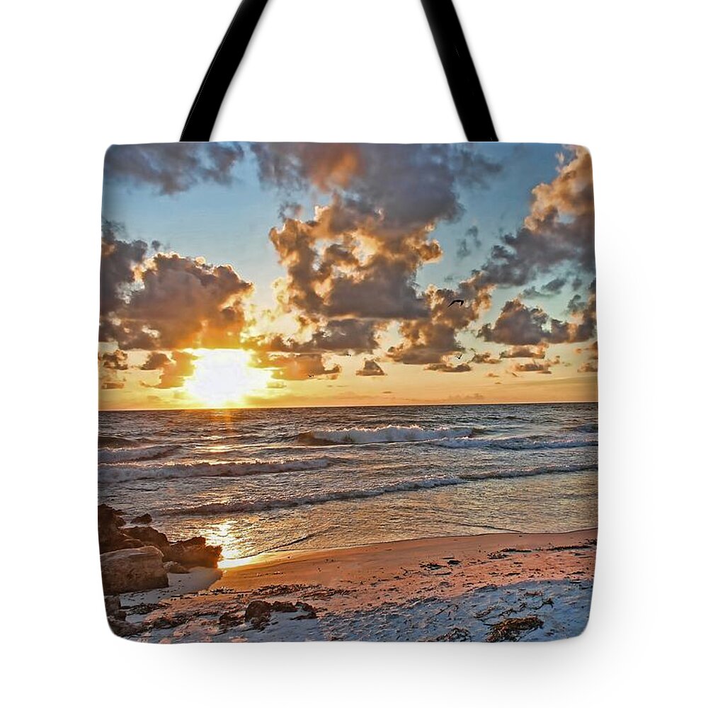 Tropical Beaches Tote Bag featuring the photograph Florida Gulf Coast Sunset by HH Photography of Florida