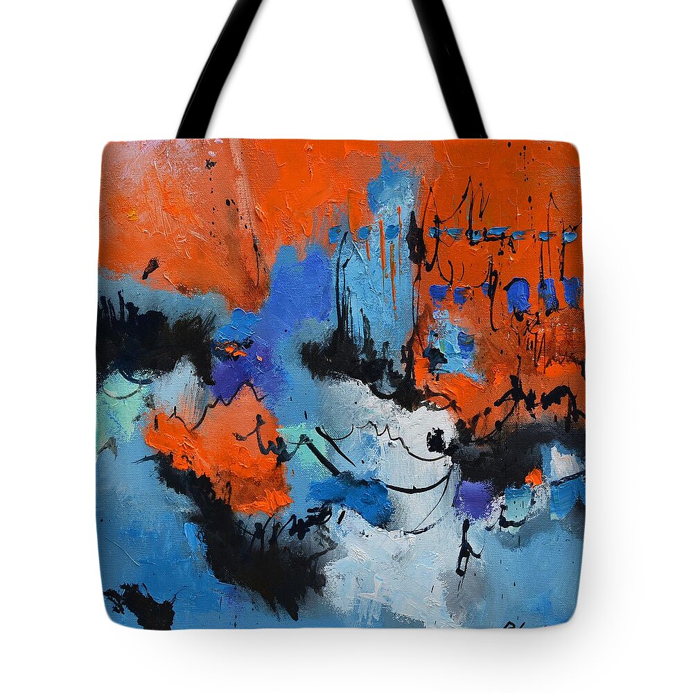 Abstract Tote Bag featuring the painting Florida's sunset by Pol Ledent