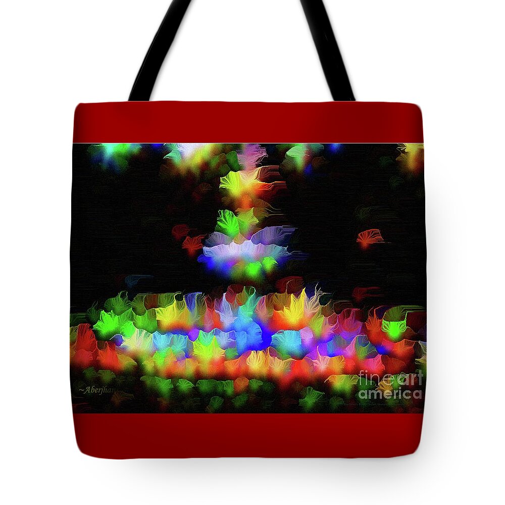Candlelight Tote Bag featuring the painting Flotilla of Candles by Aberjhani