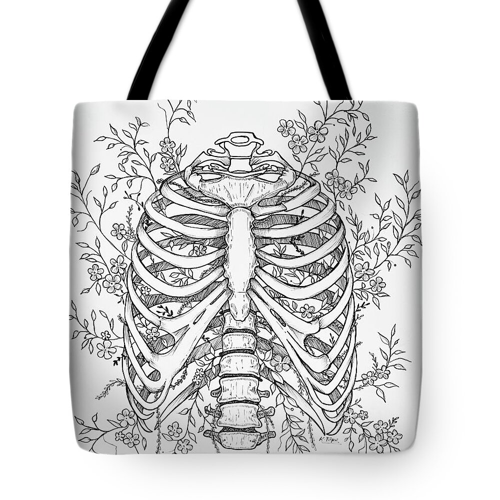 Flourishing Tote Bag featuring the painting Flourishing Anatomy by Kenneth Pope