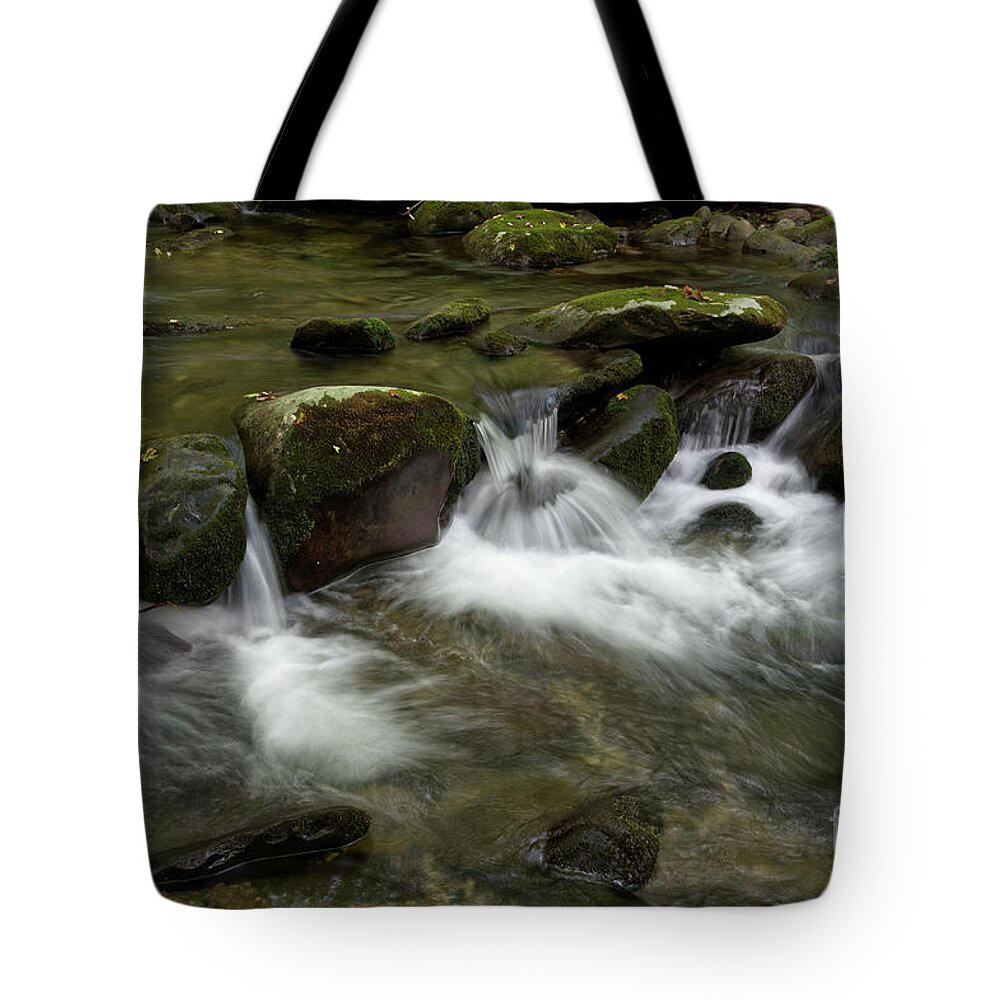 Smokies Tote Bag featuring the photograph Flow of Water by Phil Perkins