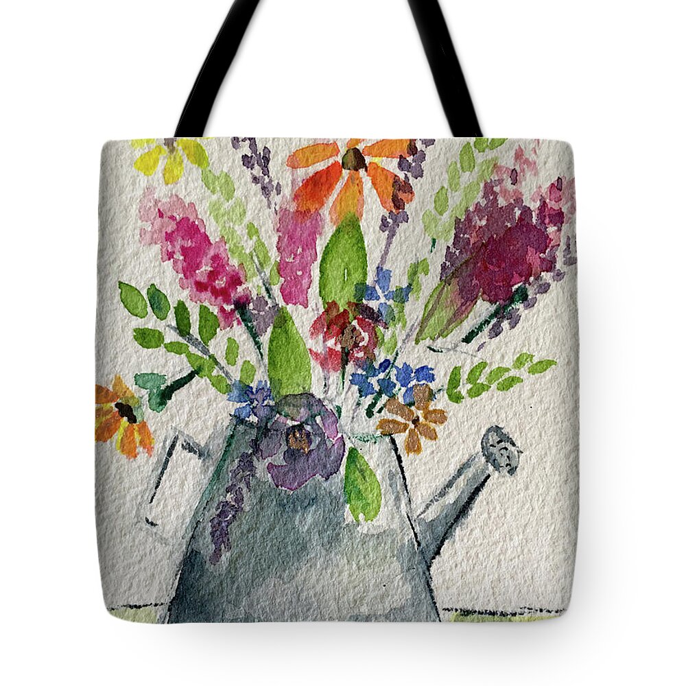 Flowers Tote Bag featuring the painting Flower Buzz by Roxy Rich
