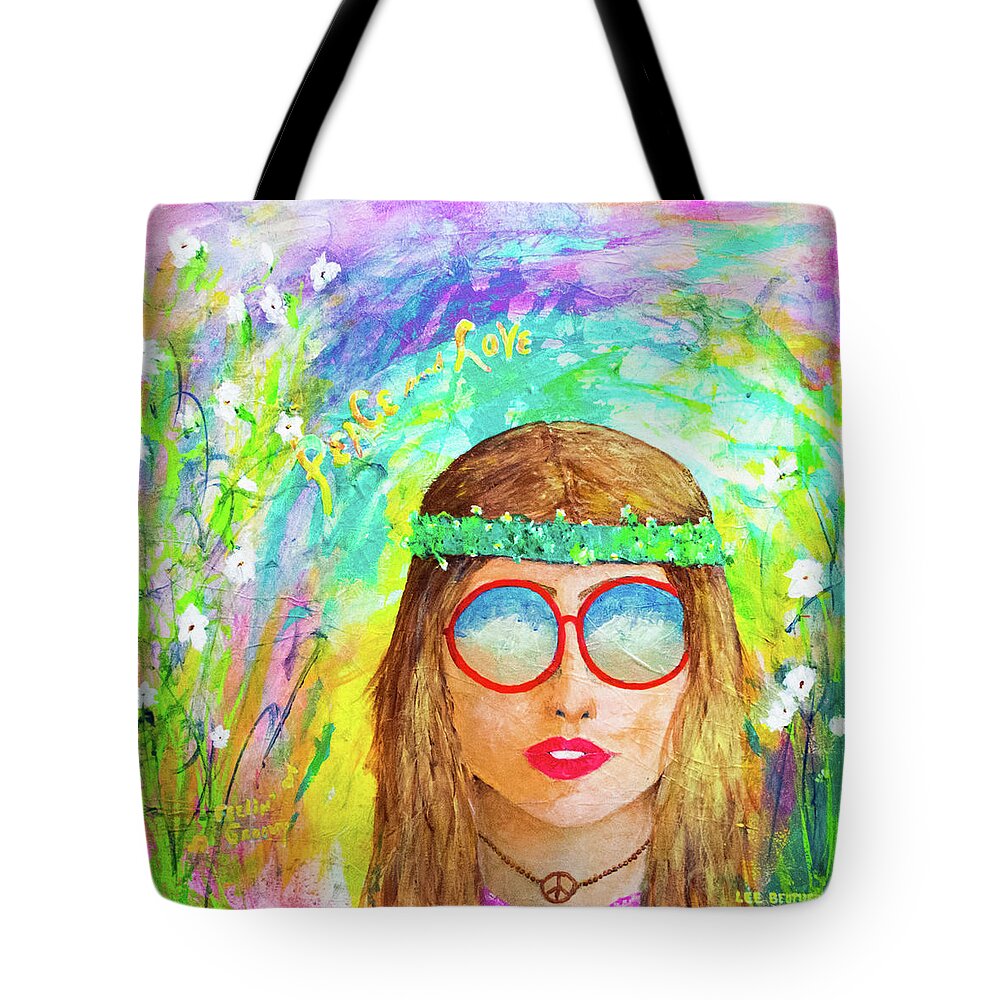 Acrylic Tote Bag featuring the painting Flower Child by Lee Beuther