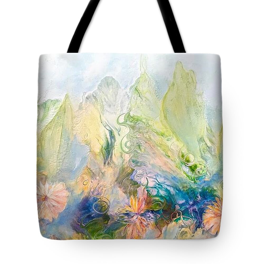 Flowers Tote Bag featuring the painting Flower Fantasy by Soraya Silvestri
