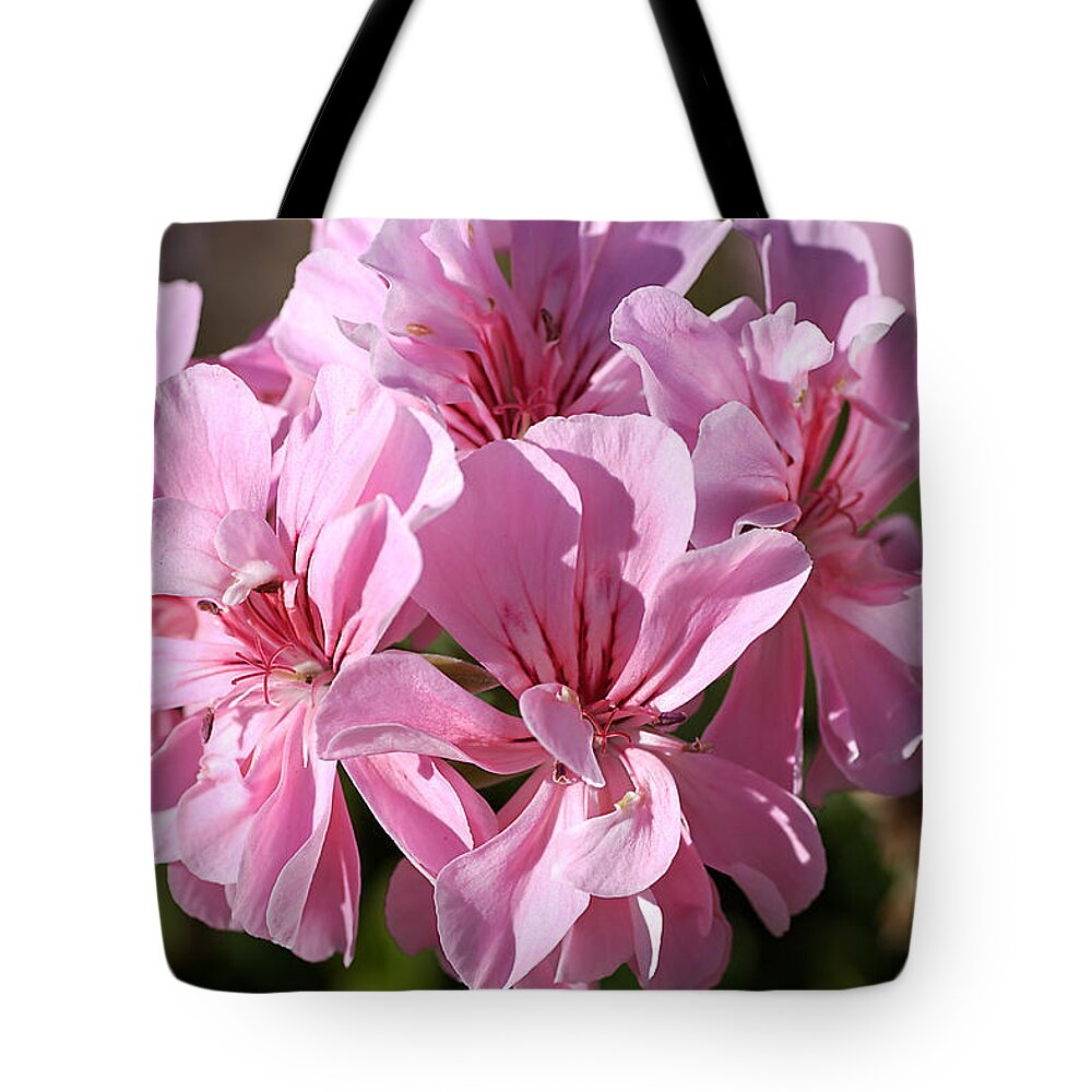 Cranesbills Tote Bag featuring the photograph Flower-geranium-pink by Joy Watson