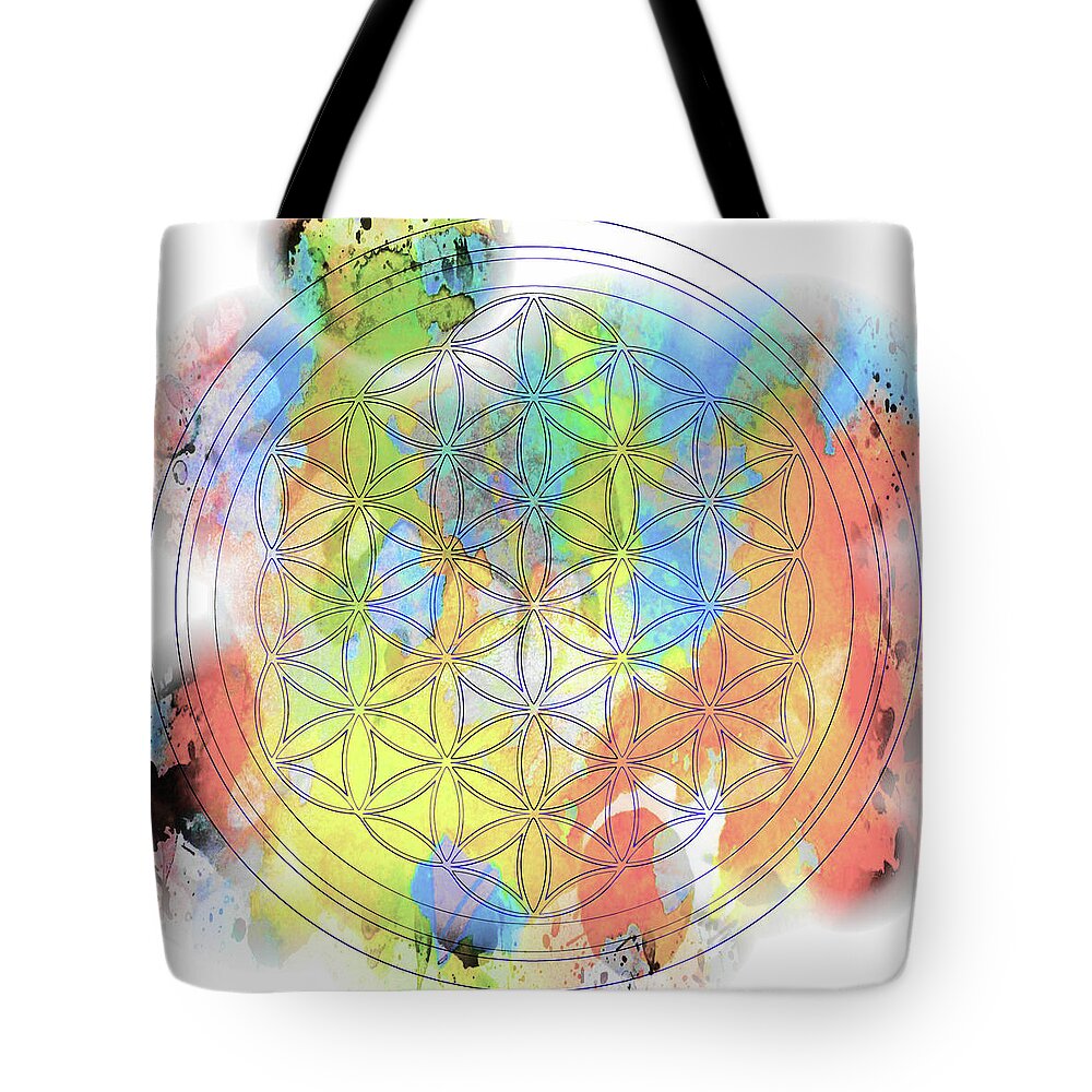 Flower Of Life Tote Bag featuring the digital art Flower of Life_20 by Az Jackson