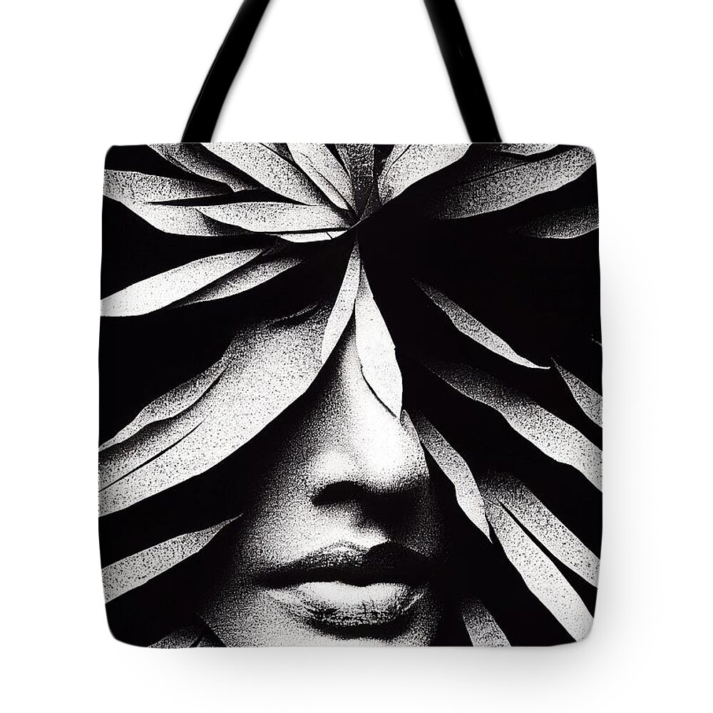 Flower Tote Bag featuring the digital art Flower Woman by Nickleen Mosher