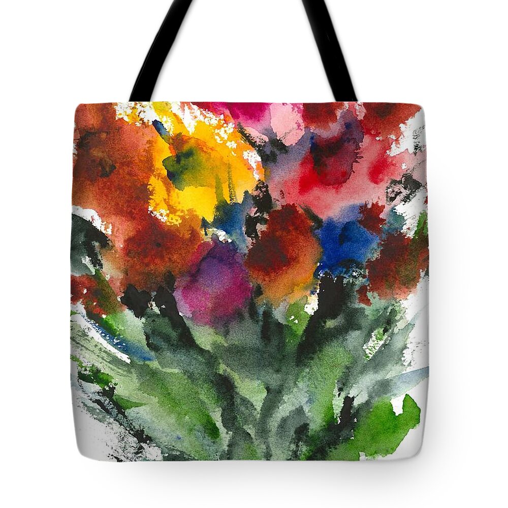 Water Tote Bag featuring the painting Flower_Now by Loretta Coca