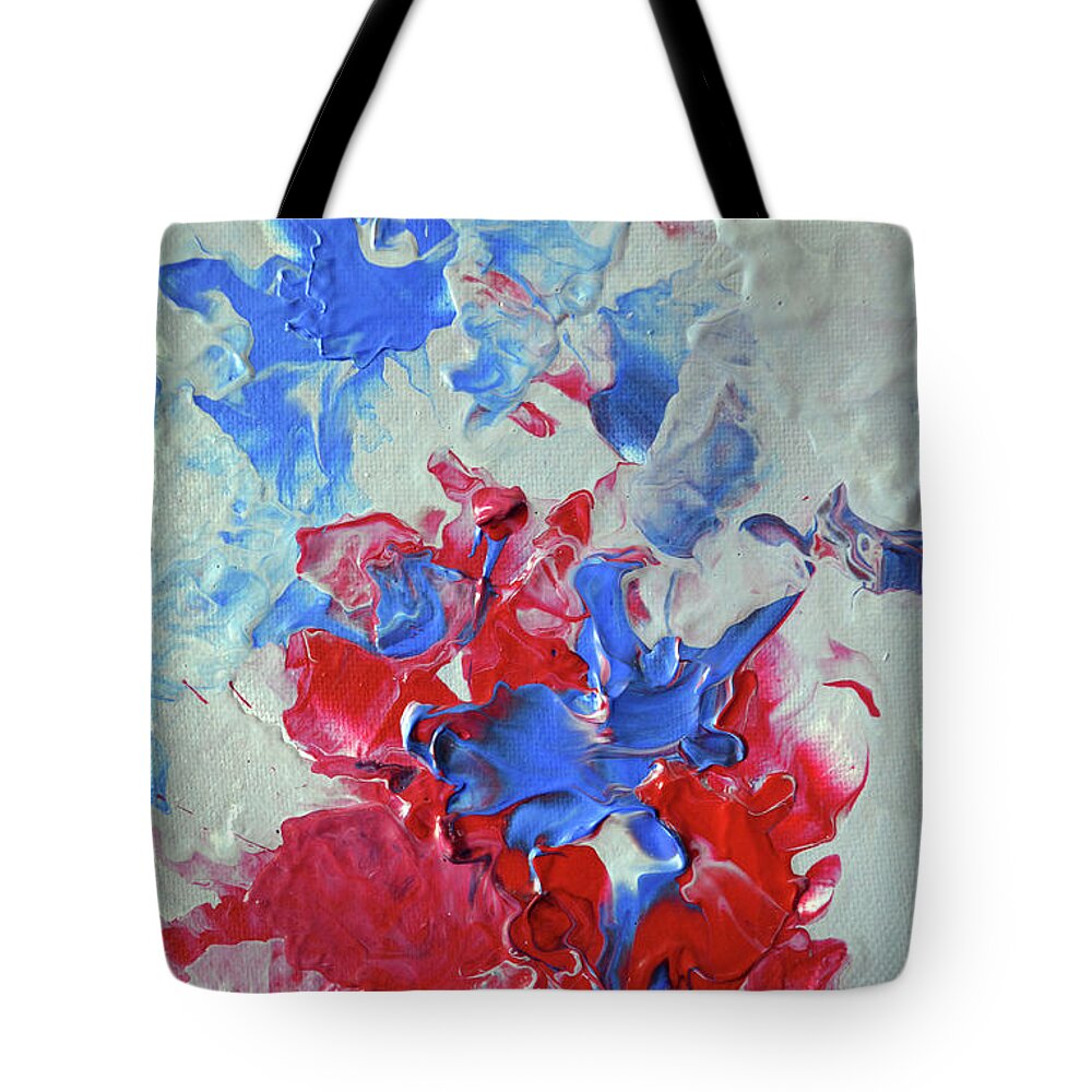 Flowers Tote Bag featuring the painting Flowers - Abstract Fluid Acrylic 7 by Uma Krishnamoorthy