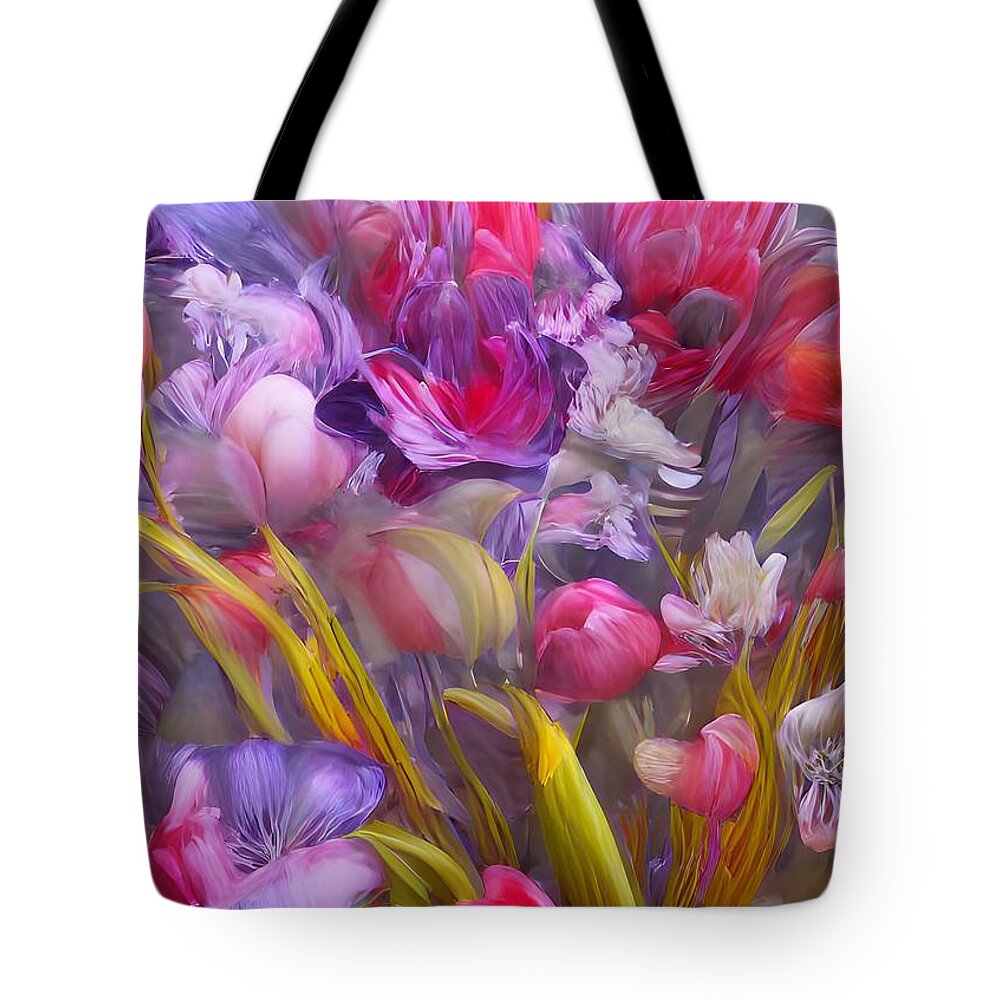 Digital Tote Bag featuring the digital art Flowers by Beverly Read