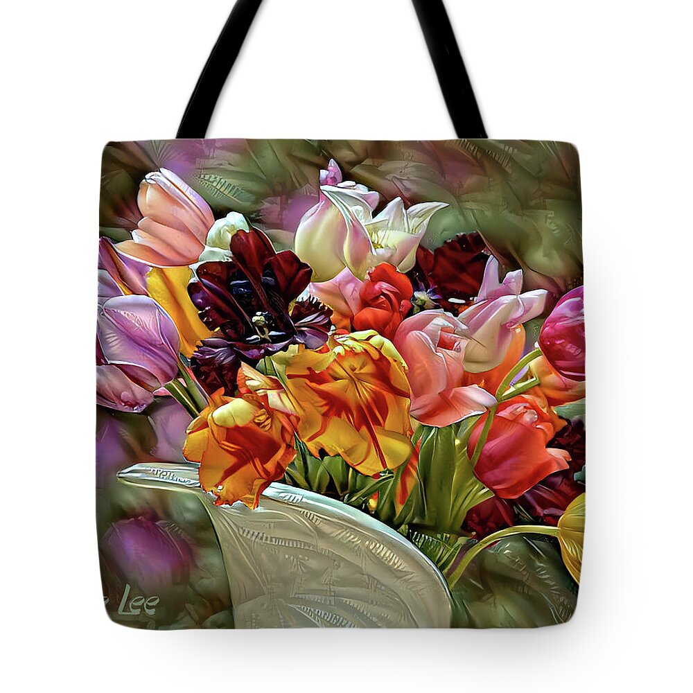 Flowers Tote Bag featuring the digital art Flowers From Venus by Dave Lee