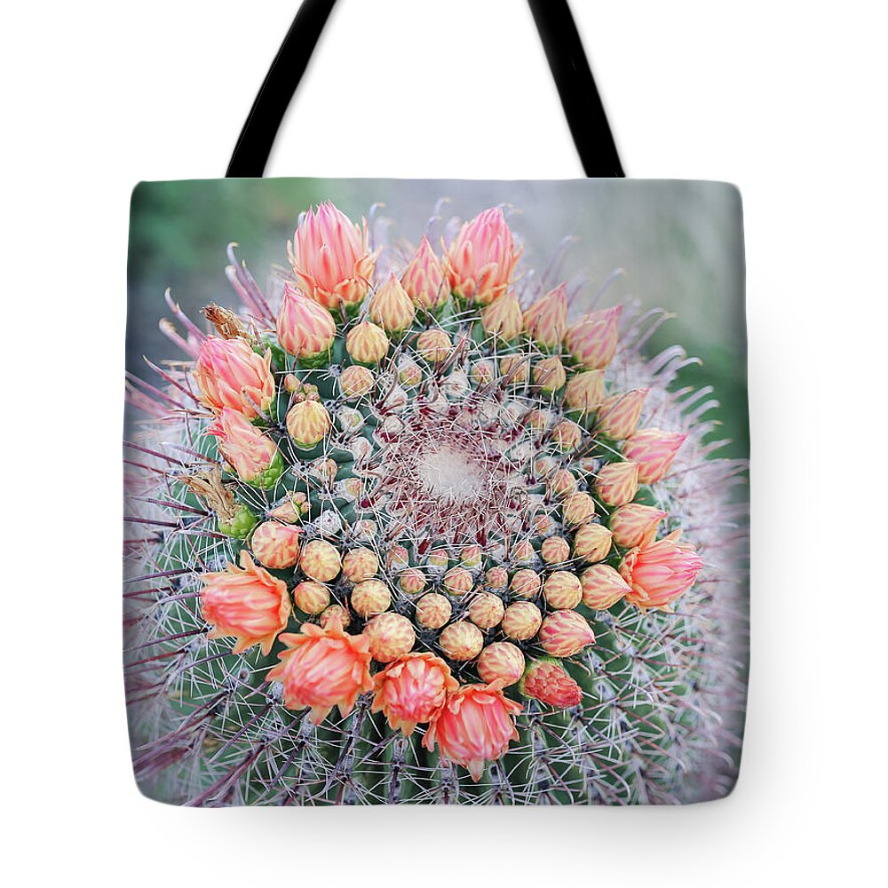 Cactus Tote Bag featuring the photograph Flowers in an Unexpected Place by Katie Dobies