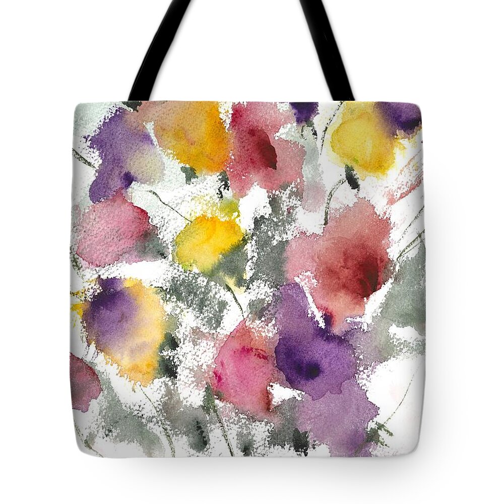 Water Tote Bag featuring the painting Flowers by Loretta Coca