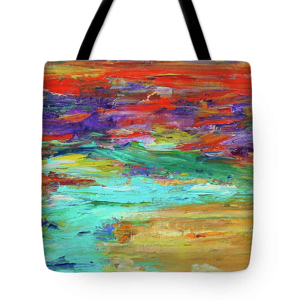 Mountain Stream Tote Bag featuring the painting Flowing Stream by Teresa Moerer