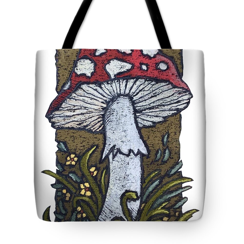 Mushroom Tote Bag featuring the pastel Fly Agaric by Patrick Kochanasz
