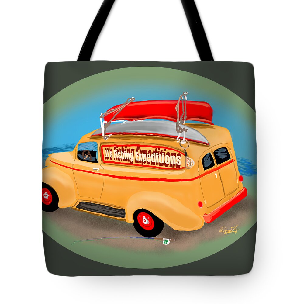 Old Truck Tote Bag featuring the digital art Fly Fishing Expeditions by Doug Gist